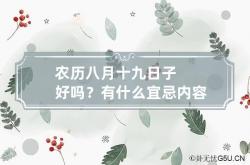 农历八月十九日子好吗？有什么宜忌内容？,农历八月十九日是黄道吉日吗?