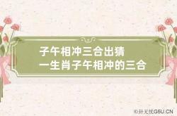 子午相冲三合出猜一生肖 子午相冲的三合是什么生肖,子午相冲是什么动物