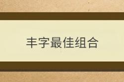  丰字最佳组合 ,丰字最佳组合三个字