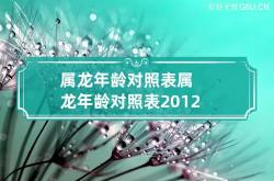 属龙年龄对照表 属龙年龄对照表2012,属龙年龄查询表2021年