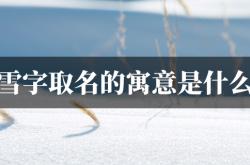 雪字取名的寓意是什么