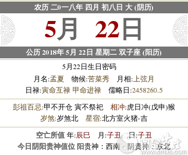 2018年农历四月初八是什么日子