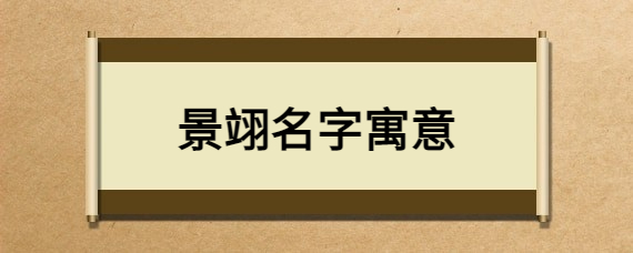 景翊名字寓意