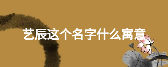 艺辰这个名字什么寓意