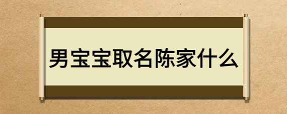 男宝宝取名陈家什么