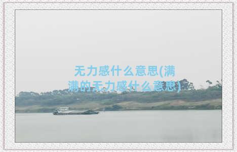 无力感什么意思(满满的无力感什么意思)