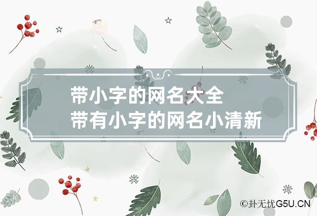 带小字的网名大全 带有小字的网名小清新