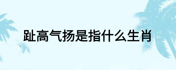 趾高气扬是指什么生肖