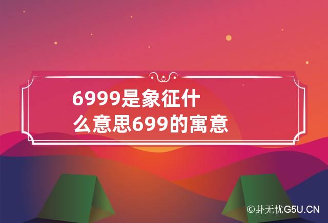 6999是象征什么意思 699的寓意