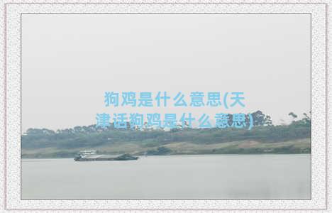 狗鸡是什么意思(天津话狗鸡是什么意思)