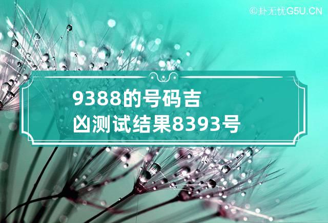 9388的号码吉凶测试结果 8393号码寓意