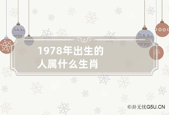 1978年出生的人属什么生肖