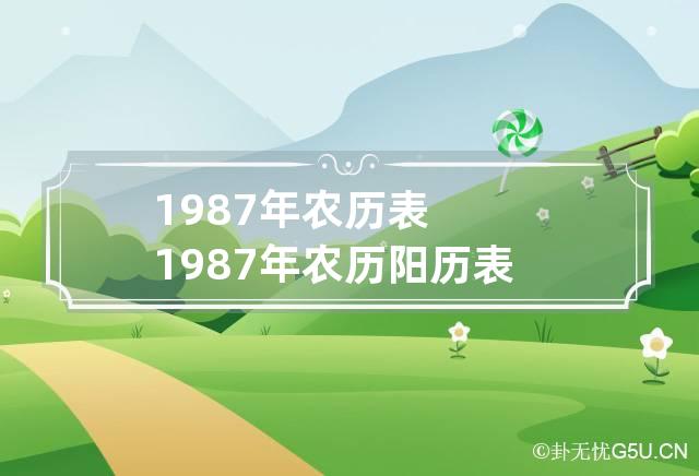 1987年农历表 1987年农历阳历表查询器