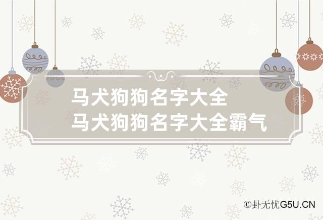 马犬狗狗名字大全 马犬狗狗名字大全霸气带灵字