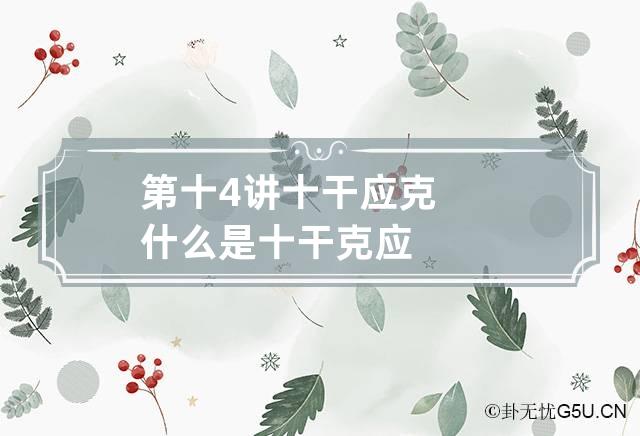 第十4讲十干应克 什么是十干克应