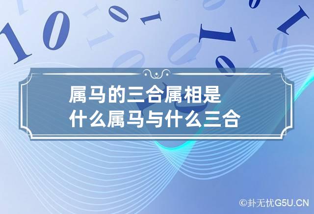 属马的三合属相是什么 属马与什么三合