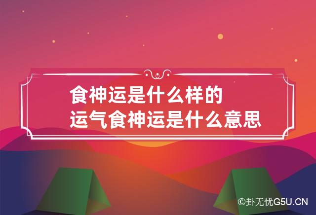 食神运是什么样的运气 食神运是什么意思