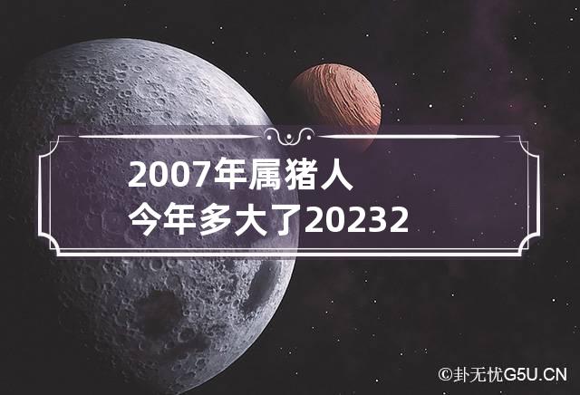 2007年属猪人今年多大了2023 2020-2007属猪的今年多大