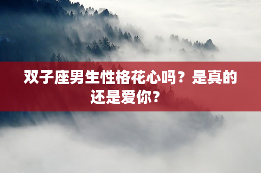 双子座男生性格花心吗？是真的还是爱你？ 