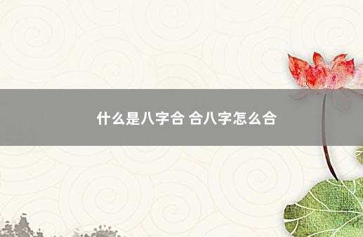 什么是八字合 合八字怎么合