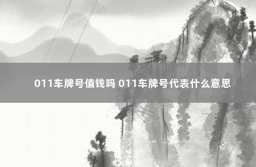 011车牌号值钱吗 011车牌号代表什么意思