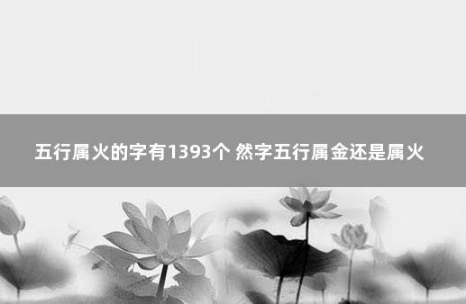 五行属火的字有1393个 然字五行属金还是属火