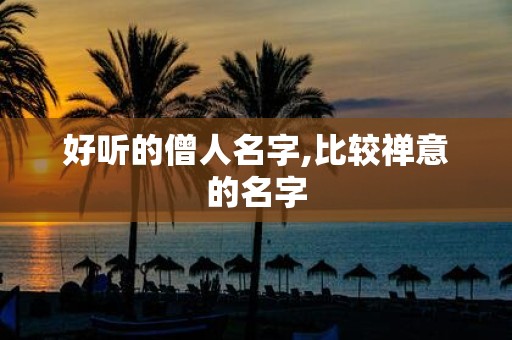 好听的僧人名字,比较禅意的名字