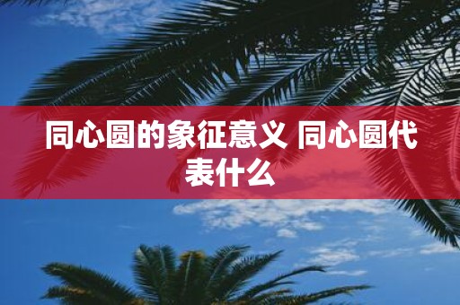 同心圆的象征意义 同心圆代表什么