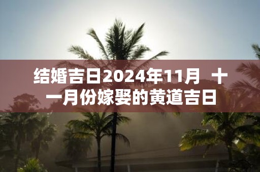 结婚吉日2024年11月  十一月份嫁娶的黄道吉日