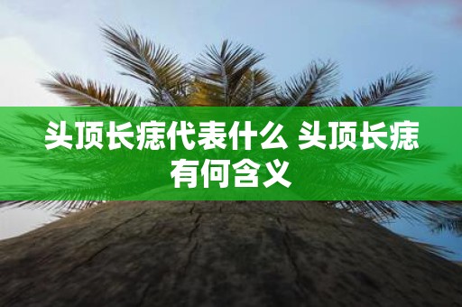 头顶长痣代表什么 头顶长痣有何含义