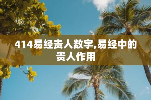 414易经贵人数字,易经中的贵人作用