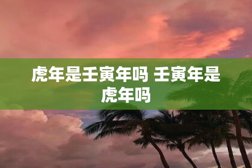 虎年是壬寅年吗 壬寅年是虎年吗