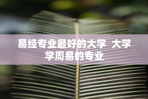 易经专业最好的大学  大学学周易的专业