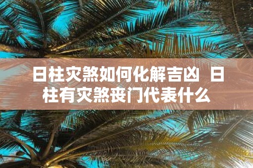 日柱灾煞如何化解吉凶  日柱有灾煞丧门代表什么