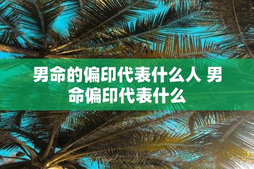 男命的偏印代表什么人 男命偏印代表什么