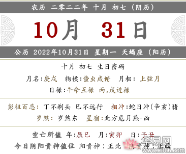 2022年农历十月初七是什么日子