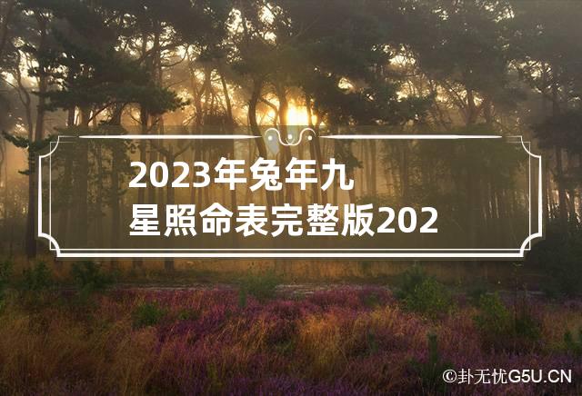 2023年兔年九星照命表完整版 2023年九星方位图解