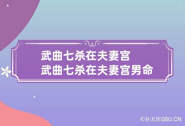 武曲七杀在夫妻宫 武曲七杀在夫妻宫男命解