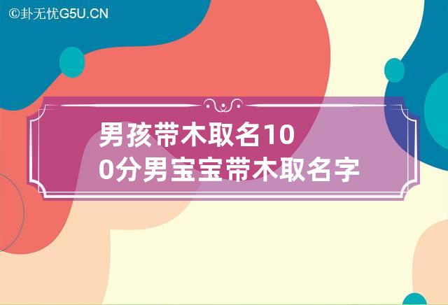 男孩带木取名100分 男宝宝带木取名字大全