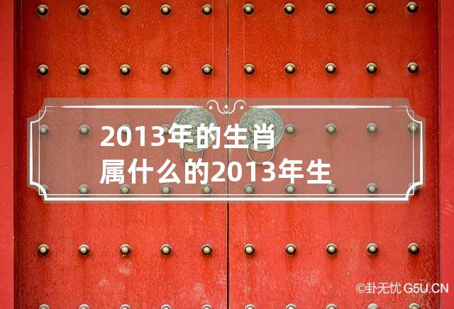 2013年的生肖属什么的 2013年生属什么生肖