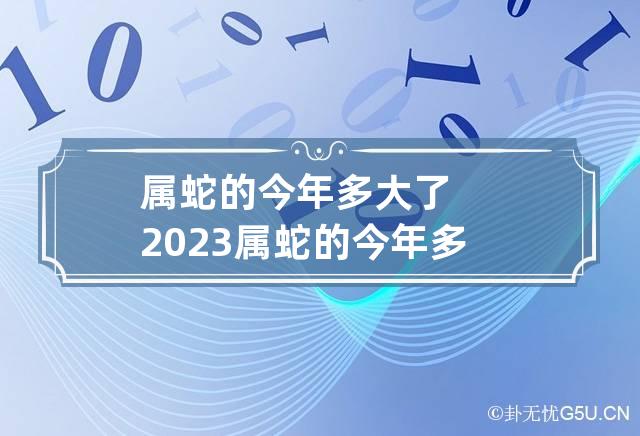 属蛇的今年多大了2023 属蛇的今年多大了2023年岁数表