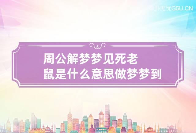 周公解梦梦见死老鼠是什么意思 做梦梦到死老鼠代表什么？好不好