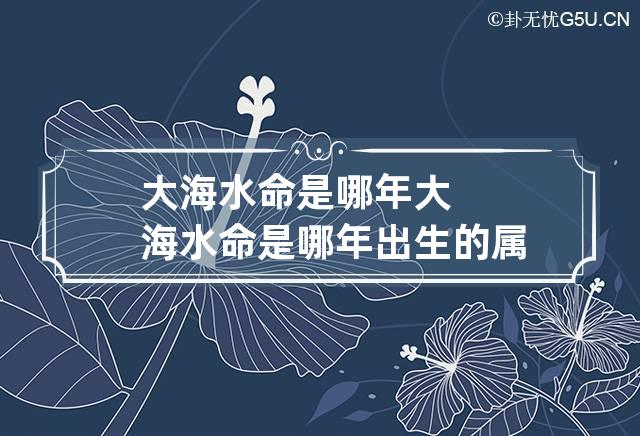 大海水命是哪年 大海水命是哪年出生的属相