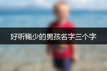 好听稀少的男孩名字三个字